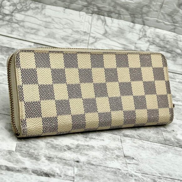 Authentic Louis Vuitton Damier Azur Clemence Zippy Wallet Rose Ballerine Pink - Picture 3 of 13